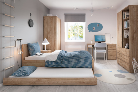 Szuflada FRIZ09 do łóżka z funkcją dodatkowego spania do pokoju młodzieżowego Fribo Dąb Meble Wójcik