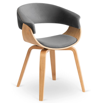 Krzesło welurowe do jadalni w stylu loftowym Gary