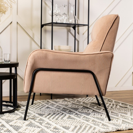 Fotel wypoczynkowy jednoosobowy na nóżkach beżowy