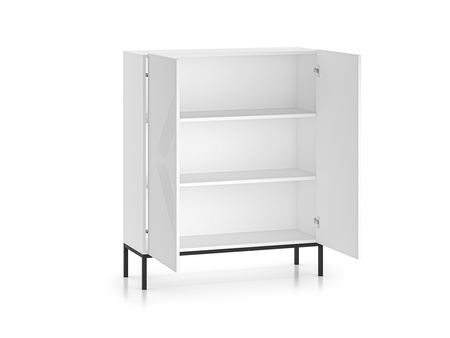Komoda biała na złotych nóżkach do salonu Clearing