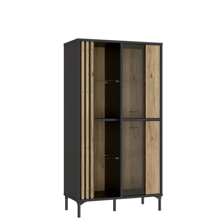 Witryna na wysokich nóżkach przeszklona do salonu w stylu loft Joakimis Forte