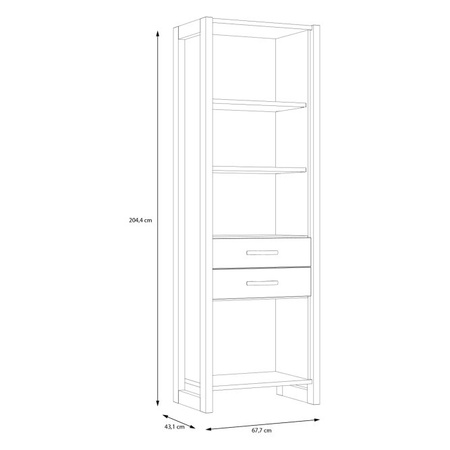 Regał wysoki na książki do salonu Note Forte