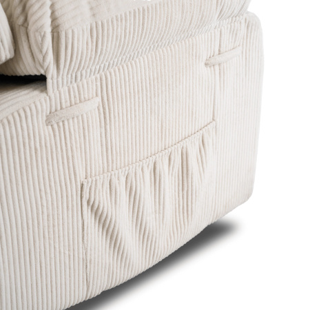 Fotel rozkładany beżowy sztruksowy z podnóżkiem Arturo