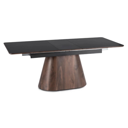 Stół ceramiczny rozkładany prostokątny 160-200 cm Lizbona czarny/orzech