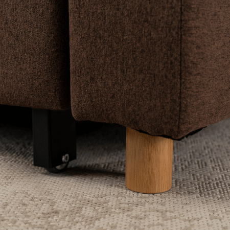 Fotel rozkładany Solor brązowa amerykanka dla jednej osoby