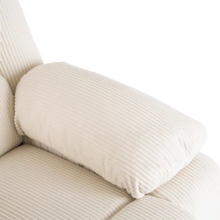 Fotel rozkładany beżowy sztruksowy z podnóżkiem Arturo