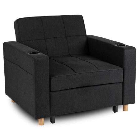 Fotel jednoosobowy rozkładany amerykanka czarna Solor