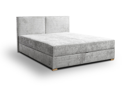 Łóżko z tapicerowanym zagłówkiem wbudowanym materacem 160x200 cm do sypialni Nube