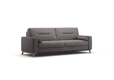 Sofa kanapa trzyosobowa w stylu skandynawskim na nóżkach do małego salonu ciemna Tosca MP Meble