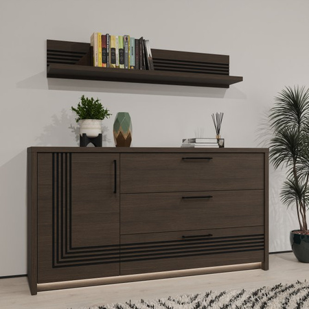 Komoda z szufladami i oświetleniem do salonu Eufemius 