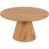 Stolik kawowy okrągły na jednej nodze do salonu dąb naturalny Carly Max 80 cm 
