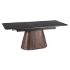 Stół ceramiczny rozkładany prostokątny 160-200 cm Lizbona czarny/orzech