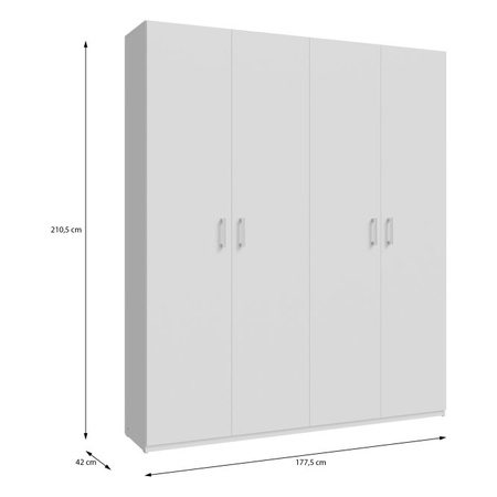 Szafa nowoczesna 180 cm czterodrzwiowa uchylna biała Home Nook Forte 