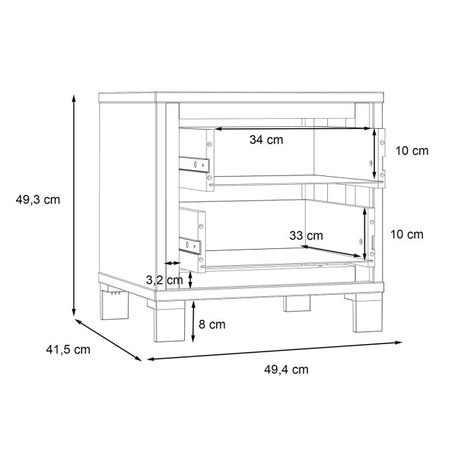 Szafka nocna z szufladami do sypialni Trondheim Forte