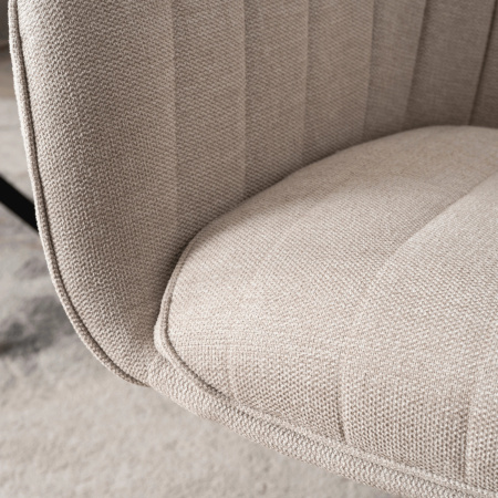 Krzesło kremowe obrotowe nowoczesne tapicerowane Mumbai