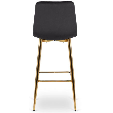 Hoker tapicerowany krzesło barowe z oparciem nowoczesne czarne w stylu loftowym