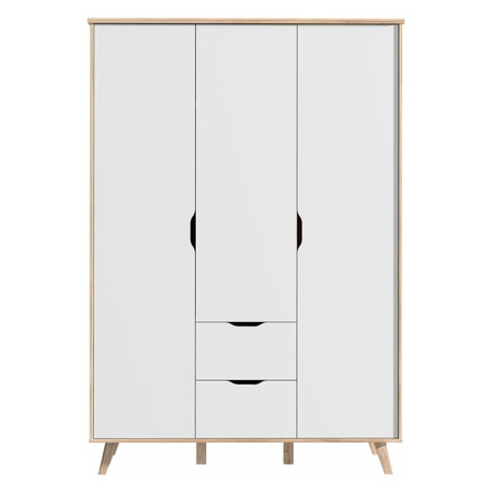 Szafa uchylna dwudrzwiowa z szufladami na nóżkach VANKKA