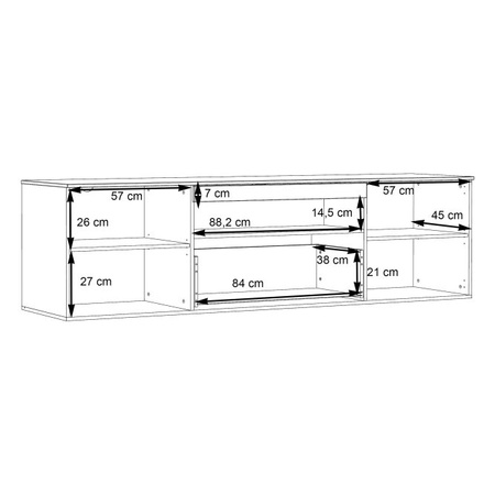 Szafka RTV nowoczesna i szeroka z podświetlana do salonu Como Forte