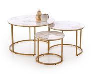 Zestaw ław kawowych okrągłych do salonu Gilda