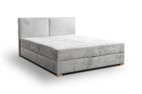 Łóżko z tapicerowanym zagłówkiem wbudowanym materacem 160x200 cm do sypialni Nube