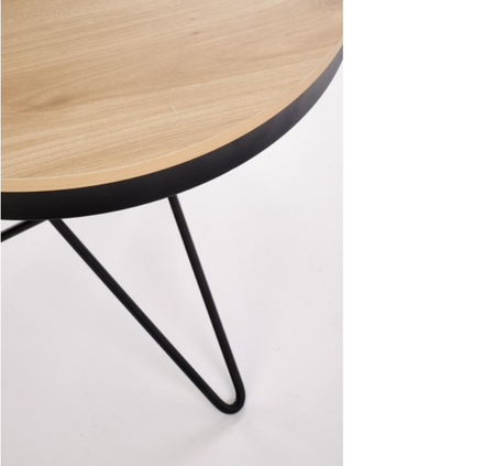 Stolik kawowy okrągły drewniany do salonu Leila 