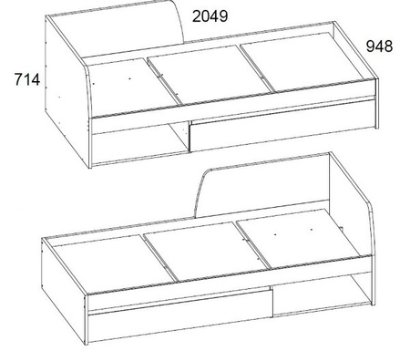 Łóżko z szufladami do pokoju młodzieżowego  90x200 JAZZ 90 Mebel Bos