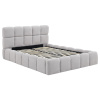 Łóżko tapicerowane szare 140x200 ze stelażem i pojemnikiem Murcja 