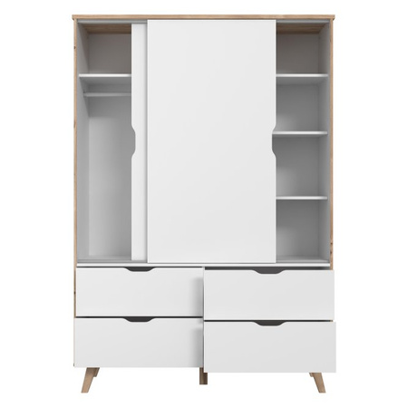 Szafa przesuwna z szufladami na nóżkach VANKKA