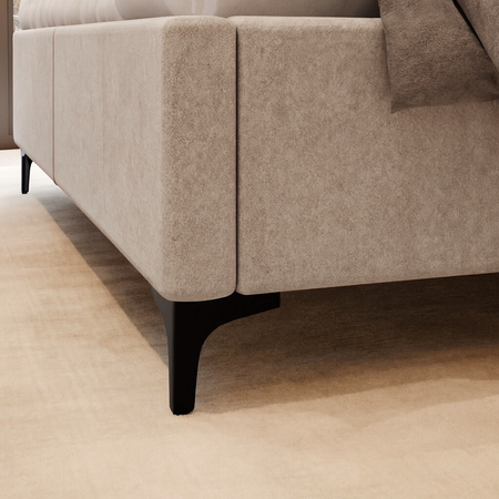 Łóżko tapicerowane  na nóżkach z materacem w zestawie 160x200 Sereno