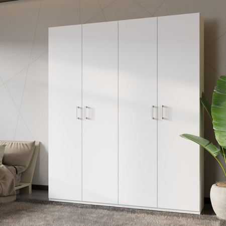 Szafa nowoczesna 180 cm czterodrzwiowa uchylna biała Home Nook Forte 