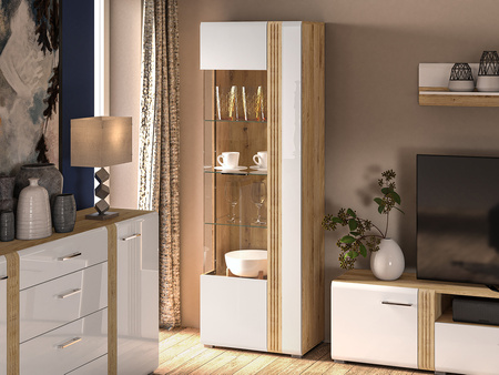 Witryna wysoka z podświetleniem do salonu Adagio 02L