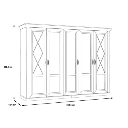 Szafa uchylna z lustrami do sypialni Kashmir Forte