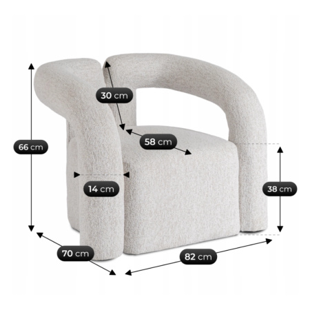 Fotel wypoczynkowy jednoosobowy w kolorze szarym Brazil