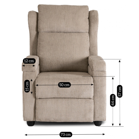 Fotel wypoczynkowy rozkładany z podnóżkiem beżowy 