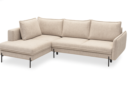 Narożnik beżowy modułowy na nóżkach rozkładany z funkcją spania Bjork Sweet Sit