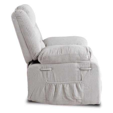 Fotel rozkładany szary sztruksowy z podnóżkiem Arturo