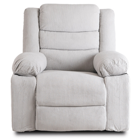 Fotel rozkładany szary sztruksowy z podnóżkiem Arturo