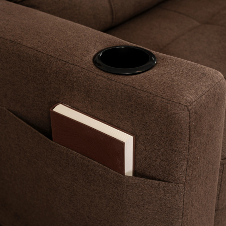 Fotel rozkładany Solor brązowa amerykanka dla jednej osoby