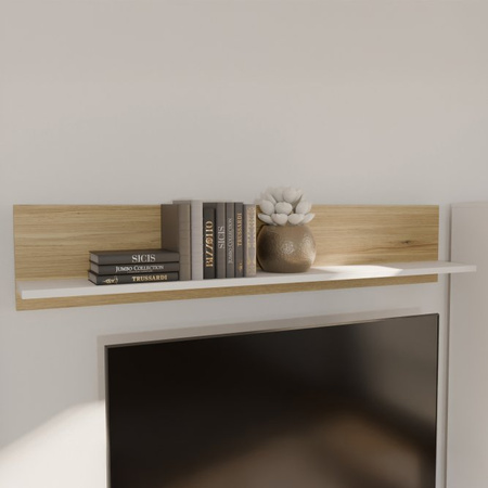 Półka wisząca do salonu Como Secret Grey / Dąb Mauvella