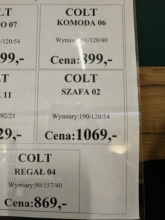 Szafa uchylna dwudrzwiowa do salonu Colt 