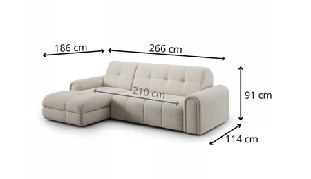 Narożnik rozkładany nowoczesny z wysuwanym siedziskiem do salonu Cloud Sweet Sit