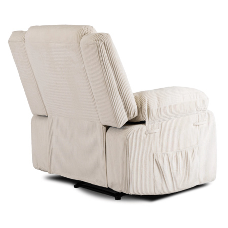 Fotel rozkładany beżowy sztruksowy z podnóżkiem Arturo