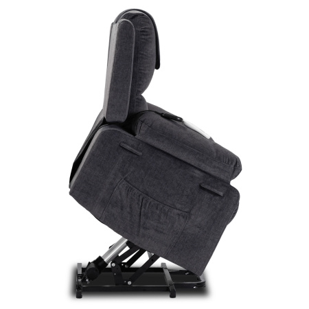 Fotel elektryczny masujący rozkładany z funkcją wstawania  ciemny popiel Fenix