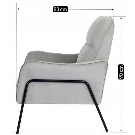 Fotel wypoczynkowy nowoczesny na nóżkach tapicerowany