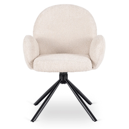 Krzesło obrotowe beżowe tapicerowane  do jadalni Musso