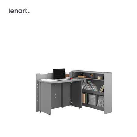 Biurko szare rozkładane lewe Work Concept 
