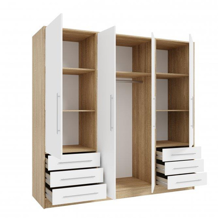 Szafa pojemna uchylna z szufladami do sypialni Jupiter Forte