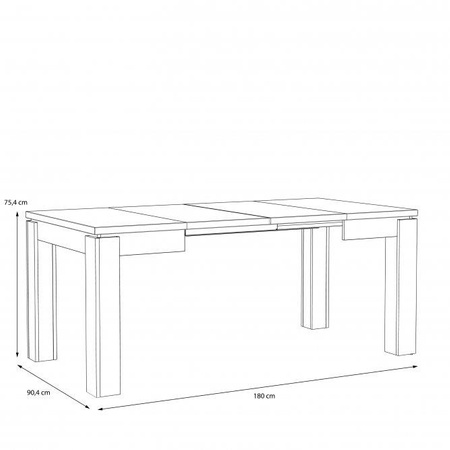 Stół rozkładany 90-135-180 x 90 cm do jadalni biały  Brugia Forte