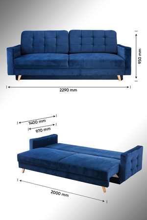 Sofa trzyosobowa z funkcją spania Vegas Mars Meble