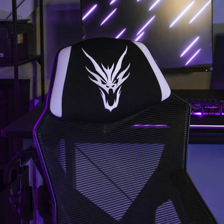 Fotel obrotowy dla gracza nowoczesny czarny/biały